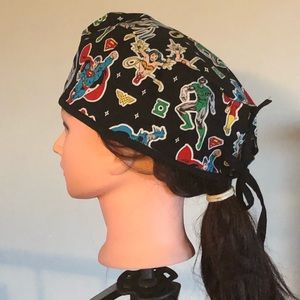 Scrub hat. Heroes print